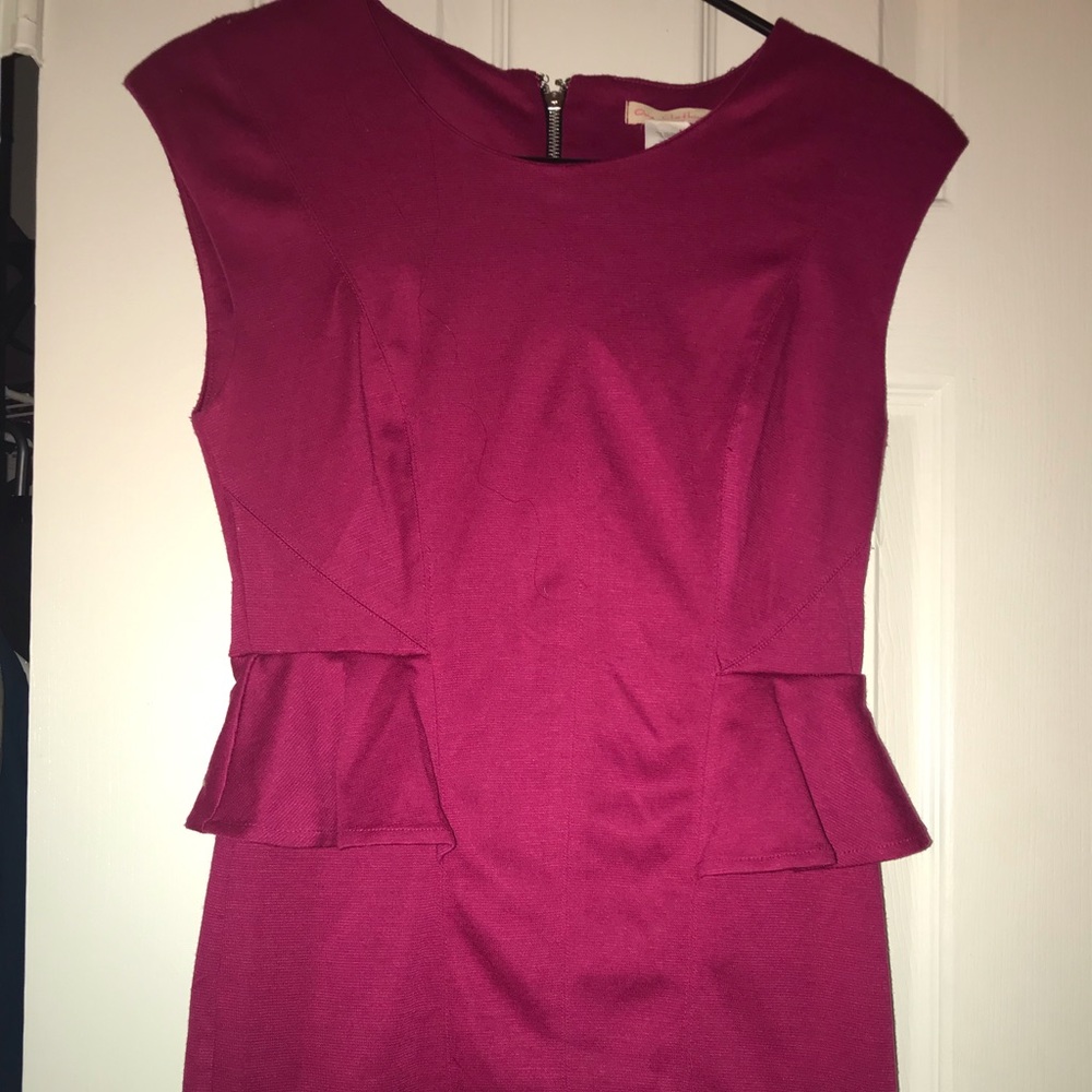 Magenta peplum dress one clothing